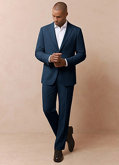 front Owen Dark Navy Lightweight Tailored Trousers Suit