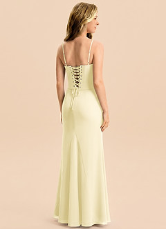 Azazie Sorrel Junior Lemon Sorbet Mermaid Pleated Chiffon Dress image2