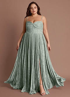 Akiko Pistachio Pleated Maxi Dress image6