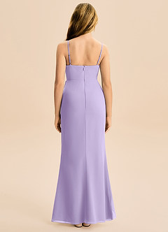 Azazie Buzzy Junior Robe Fourreau en Mousseline de soie Plissée Lilas image5