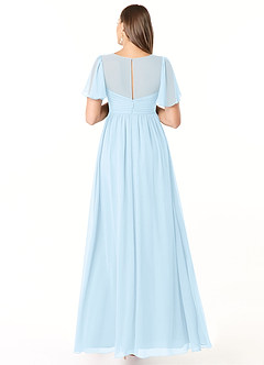 Azazie Verna Maternity Bridesmaid Dresses A-Line V-Neck Ruched Chiffon Floor-Length Dress image2