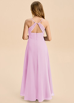 Azazie Gia Junior Candy Pink A-Line Pleated Chiffon Dress image2