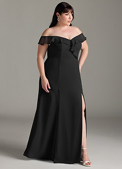 Azazie Sophie Jurken voor bruidsmeisjes Converteerbaar Jurk van Chiffon met A-Lijn Off the Shoulder Zwart image10
