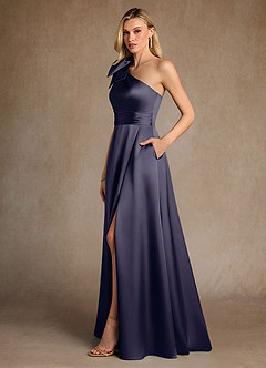 Azazie Easton Mother of the Bride Dresses Stormy A-Line One Shoulder Stretch Satin Dress image2