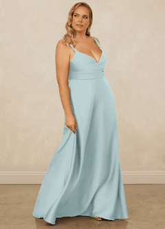 Christian Siriano Bridal for Azazie 1001 Bridesmaid Dresses Mist A-Line Sweetheart Neckline Stretch Satin Dress image14
