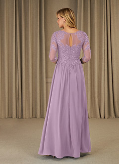Azazie Mirielle Mother of the Bride Dresses Wisteria A-Line Scoop Lace Chiffon Dress image2