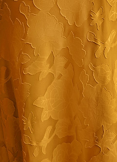 Azazie Emerson Abiti da Damigella Abito Sirena in Burnout Floreale a Spalla Scoperta Caramello image3