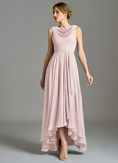 Azazie Wonderland Bridesmaid Dresses Blushing Pink A-Line Pleated Chiffon Dress image5