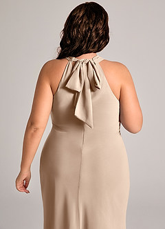 Azazie Doretta Brudtärnklänningar Klä av Sjöjungfru i Chiffong Plisserad Taupe image12