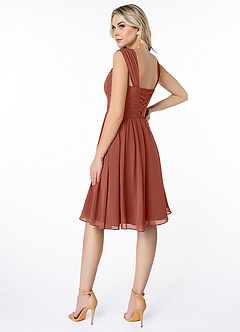 Azazie Angie Bridesmaid Dresses Auburn A-Line Corset Chiffon Dress image5