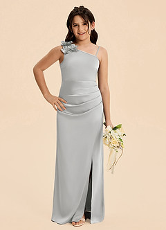 Azazie Remi Junior Etui Seitliche Cut-Outs Stretch-Satin Kleid Silber image5