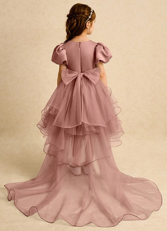 Azazie Cocoa Abiti da Ragazza di Fiori Abito Principessa in Tulle Plissettato Cedro Rosa image7