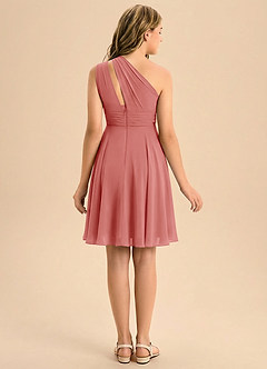 Azazie Charlize Junior Antique Rose A-Line Pleated Chiffon Dress image2