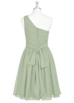 Azazie Katrina Bridesmaid Dresses Dusty Sage A-Line One Shoulder Chiffon Dress image7