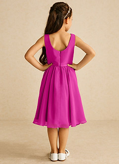 Azazie Ari Flower Girl Dresses Fuchsia A-Line Sleeveless Chiffon Dress image6