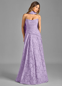 Azazie Gabriela Bridesmaid Dresses Lilac A-Line Strapless Floral Burnout Dress image3