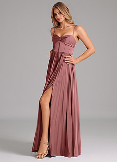 Azazie Tyla Bridesmaid Dresses Amethyst A-Line Sweetheart Neckline Stretch Satin Dress image6