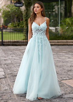 Filigreelace Light Green 3D Floral Prom Dress image4