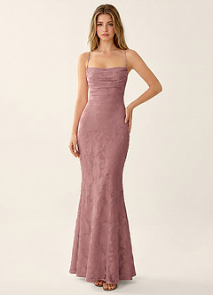 Natasha Dusty Pink Jacquard Corset Mermaid Prom Dress image4
