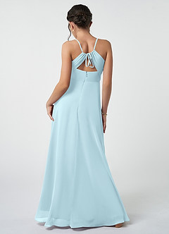 Azazie Avelina Junior A-Linie Plissee Chiffon Kleid Wolke Blau image3