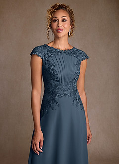 Azazie Christi Mother of the Bride Dresses Neptune A-Line Lace Chiffon Dress image5