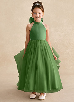 Azazie Bev Flower Girl Dresses Basil A-Line Convertible Tulle Dress image3