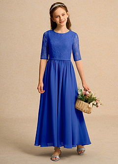 Azazie Pippin Junior Formal Flower Girl Klänningar Klä A-Line i Spets image1