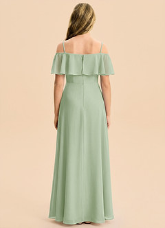 Azazie Maggie Junior Dusty Sage A-Line Off the Shoulder Chiffon Dress image2