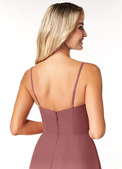 Azazie Moira Bridesmaid Dresses Amethyst A-Line Scoop Chiffon Dress image7