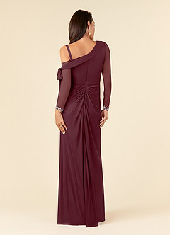 Azazie Marna Mother of the Bride Dresses Cabernet Sheath One Shoulder Mesh Dress image6