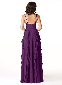 Azazie Peyton Bridesmaid Dresses Grape A-Line Ruched Chiffon Dress image2