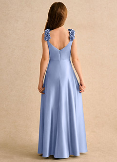 Azazie Rosita Girls Formal Flower Girl Klänningar Klänning A-Line i Stretch Satin Plisserad image5