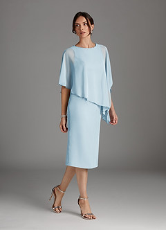 Azazie Sparrow Mother of the Bride Dresses Sky Blue Sheath Sequins Chiffon Dress image5