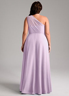 Azazie Phaedra Jurken voor bruidsmeisjes Jurk van Chiffon met A-Lijn One-Shoulder Frosted Lila image10