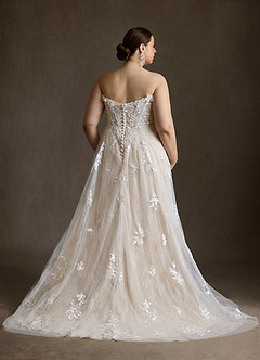 Azazie Florentina Vestidos de novia Vestido Blanco Diamante Champán de Tul de Línea A con Corazón Lentejuelas image16