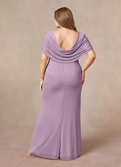 Azazie Luisa Mother of the Bride Dresses Wisteria Mermaid V-Neck Pleated Mesh Dress image8