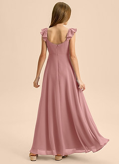 Azazie Carmin Junior Dusty Rose A-Line Ruched Chiffon Dress image2