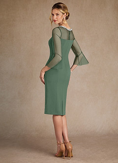 Azazie Bellevue Mother of the Bride Dresses Eucalyptus Sheath Beaded Stretch Crepe Dress image3