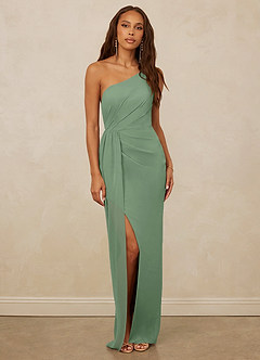 Christian Siriano Bridal for Azazie 1003 Bridesmaid Dresses Matcha Sheath One Shoulder Chiffon Dress image1