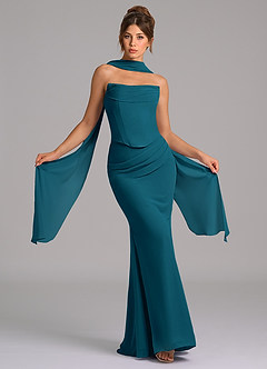 Azazie Sorrel Suknie dla druhen Syrena Gorset Szyfon Do ziemi Sukienka image1