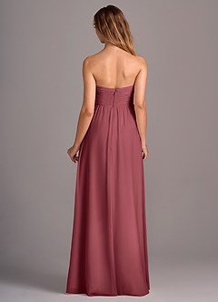 Azazie Joni Bridesmaid Dresses Merlot A-Line Strapless Chiffon Convertible Dress image5