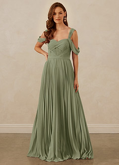 Christian Siriano Bridal for Azazie 1013 Bridesmaid Dresses Pistachio A-Line Off the Shoulder Chiffon Dress image8