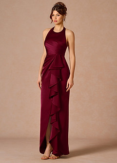 Lilibeth Merlot Maxi Dress Ready to Ship | Azazie