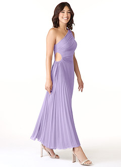 Azazie Kirra Jurken voor bruidsmeisjes Jurk van Chiffon met A-Lijn One-Shoulder Lila image3