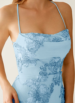 Lysandra Sky Blue Stretch 3D Flowers Corset Mini Dress image2