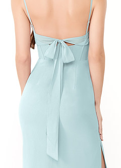 Azazie Mai Bridesmaid Dresses Mist Sheath Pleated Chiffon Dress image6