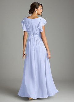 Azazie Daphne Modest Bridesmaid Dresses A-Line Ruffled Chiffon Floor-Length Dress image2