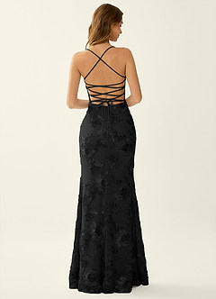 Kailani Black 3D Flowers Corset Mermaid Lace Up Back Prom Dress image2