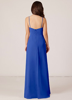 Azazie Kaylee Junior Royal Blue A-Line with Belt Chiffon Dress image2