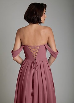 Azazie Loisa Bridesmaid Dresses Desert Rose A-Line Corset Chiffon Convertible Dress image4
